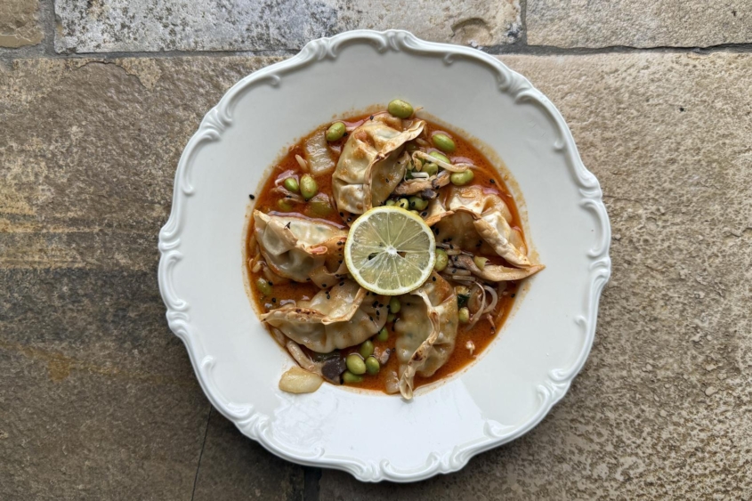 Vegane Ofen-Gyoza|Utas Glücksküche|Glücksküche|vegan|vegane Familienküche|vegane Familienrezepte|Ofen-Gyoza|Gyoza-Auflauf|Gyoza|vegetarisch|vegetarischkochen|Rezept|einfach|Edamame|asiatisch|Anleitung